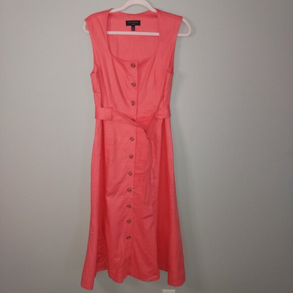 Banana Republic Linen Blend Sleeveless Button Midi Dress Size 10 NWOT - Picture 8 of 8